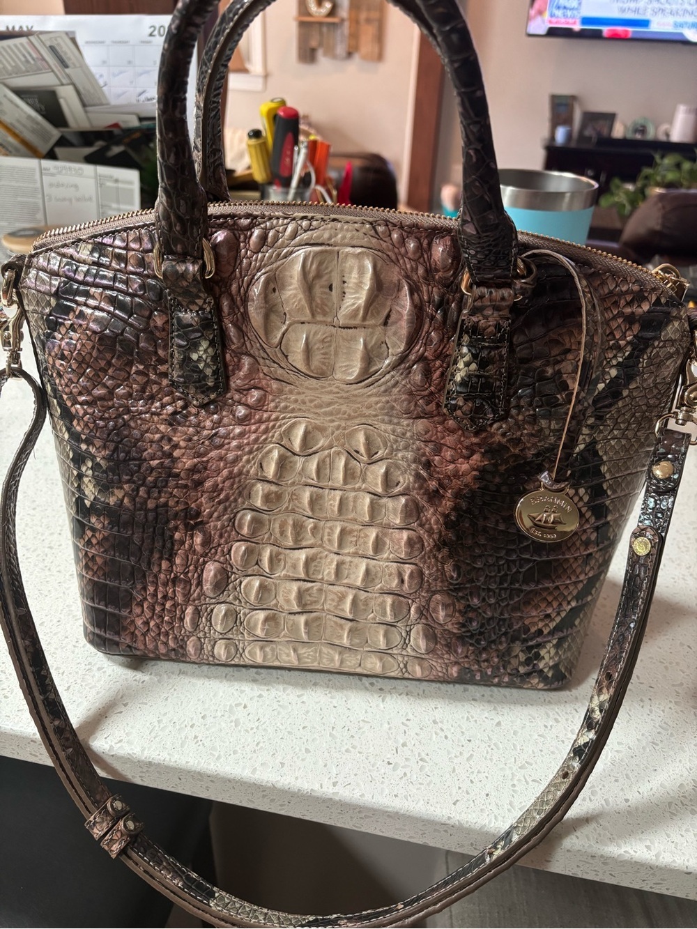 BEAUTIFUL Brahmin Large Duxbury Satchel in Ganache Melbourne - Picture 9 of 9